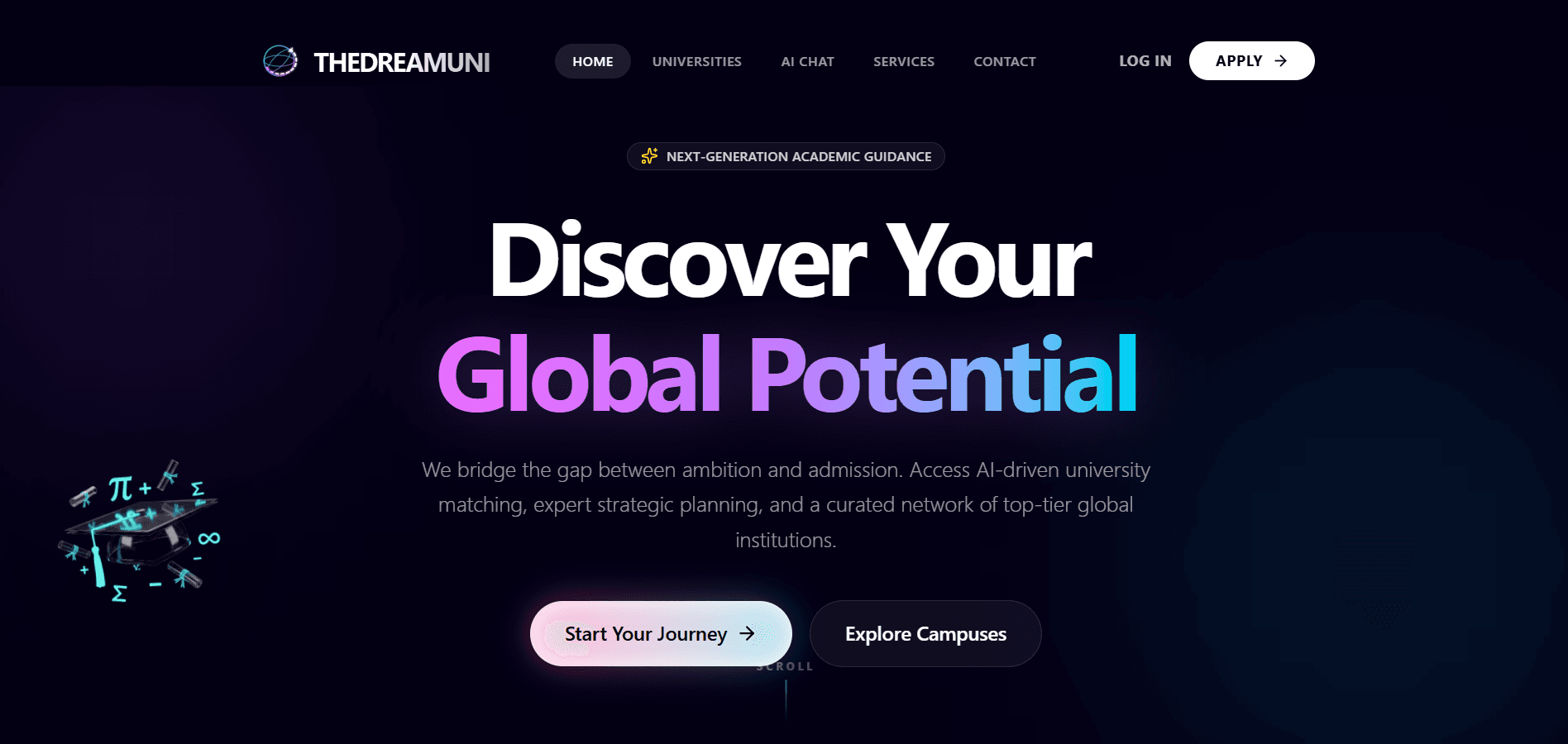 The DreamUni | Study abroad AI advisor Showcase 1