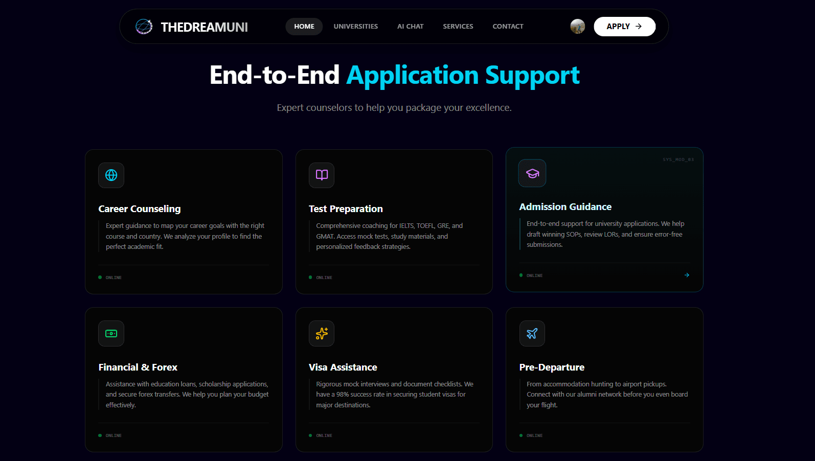 The DreamUni | Study abroad AI advisor Showcase 2